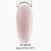 Grattol, Base Glitter - Камуфлирующая база с шиммером №11 (9 мл.)