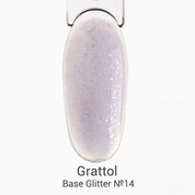 Grattol, Base Glitter - Камуфлирующая база с шиммером №14 (9 мл.)