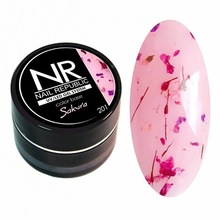 Nail Republic, База цветная камуфлирующая с сухоцветами - Sakura №201 (5 г)