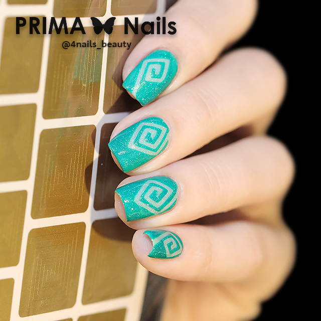PrimaNails, Трафарет для дизайна ногтей - Спирали Квадрат