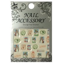 Nail Accessory, Водный стикер J&Z (New Year) - BLE2332