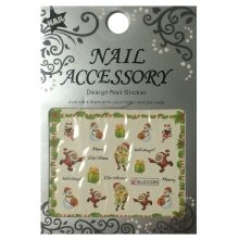 Nail Accessory, Водный стикер J&Z (New Year) - BLE2335