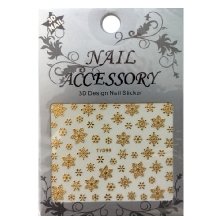 Nail Accessory, 3D Стикер J&Z (Снежинки) - TY099 (золото)