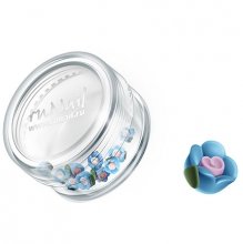 ruNail, Дизайн для ногтей: пластиковые цветы 0343 (чайная роза, голубой), 10 штук