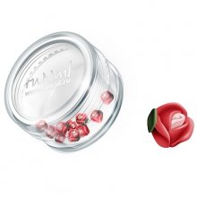 ruNail, Дизайн для ногтей: пластиковые цветы 0365 (голландская роза, ярко-красный), 10 штук