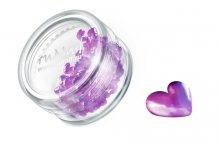 ruNail, Дизайн для ногтей: сердечки из ткани 0395 (пурпурный)