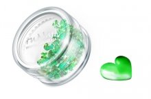 ruNail, Дизайн для ногтей: сердечки из ткани 0399 (зеленый)