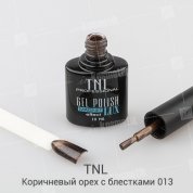 TNL, Гель-лак Magnet LUX №13 - Коричневый орех с блестками (10 мл.)