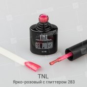 TNL, Гель-лак №283 - Ярко-розовый с глиттером (10 мл.)