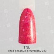 TNL, Гель-лак №283 - Ярко-розовый с глиттером (10 мл.)