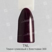 TNL, Гель-лак №300 - Темно-сливовый с блестками (10 мл.)
