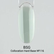 BSG, Цветная жесткая база Colloration Hard №116 - Пастельный серо-зеленый оттенок (20 мл)
