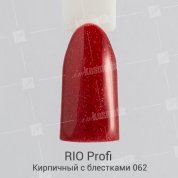 Rio Profi, Гель-лак каучуковый - Кирпичный с блестками №62 (7мл.)