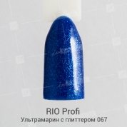 RIO Profi, Гель-лак каучуковый - Ультрамарин с глиттером №67 (7мл.)