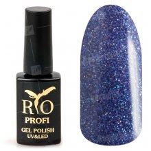 Rio Profi, Гель-лак каучуковый - Голубой с глиттером №70 (7мл.)