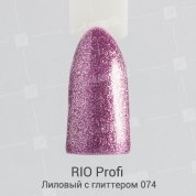 Rio Profi, Гель-лак каучуковый - Лиловый с глиттером №74 (7мл.)
