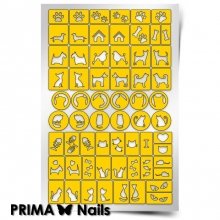 PrimaNails, Трафарет для дизайна ногтей - Кошки против собак
