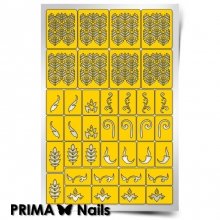 PrimaNails, Трафарет для дизайна ногтей - Растительный узор - 1