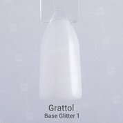 Grattol, Base Glitter - Камуфлирующая база с шиммером №1 (9 мл.)