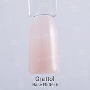 Grattol, Base Glitter - Камуфлирующая база с шиммером №6 (9 мл.)