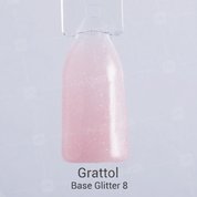 Grattol, Base Glitter - Камуфлирующая база с шиммером №8 (9 мл.)