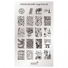 Konad, Пластина для стемпинга Square Image Plate 9