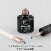 TNL, Гель-лак Glitter №40 - Серебряный с разноцветными блестками (10 мл.)