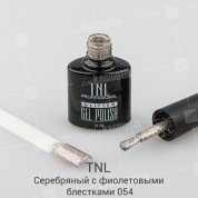 TNL, Гель-лак Glitter №54 - Серебряный с фиолетовыми блестками (10 мл.)