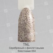 TNL, Гель-лак Glitter №54 - Серебряный с фиолетовыми блестками (10 мл.)