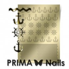 PrimaNails, Металлизированные наклейки для дизайна SEA-001, Золото