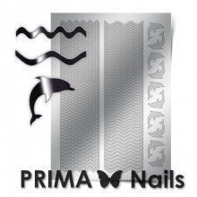 PrimaNails, Металлизированные наклейки для дизайна SEA-002, Серебро