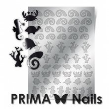 PrimaNails, Металлизированные наклейки для дизайна SEA-005, Серебро