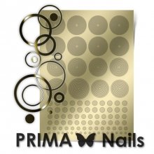PrimaNails, Металлизированные наклейки для дизайна GM-002, Золото