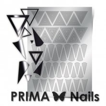 PrimaNails, Металлизированные наклейки для дизайна GM-004, Серебро