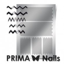 PrimaNails, Металлизированные наклейки для дизайна GM-006, Серебро
