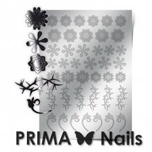 PrimaNails, Металлизированные наклейки для дизайна FL-001, Серебро