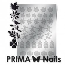 PrimaNails, Металлизированные наклейки для дизайна FL-005, Серебро