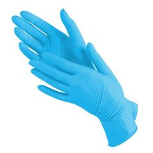 Benovy, Перчатки нитриловые диагностические текстурированные на пальцах голубые (S, 10 шт.)
