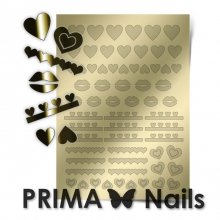 PrimaNails, Металлизированные наклейки для дизайна LV-01, Золото