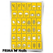 PrimaNails, Трафарет для дизайна ногтей - Осень
