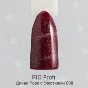 Rio Profi, Гель-лак каучуковый - Дикая Роза с блестками №08 (7 мл.)