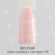 Rio Profi, Гель-лак каучуковый - Нежно-розовый с глиттером №120 (7 мл.)