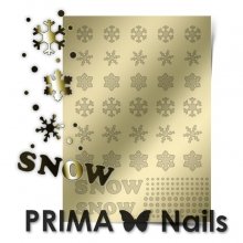 PrimaNails, Металлизированные наклейки для дизайна W-01, Золото