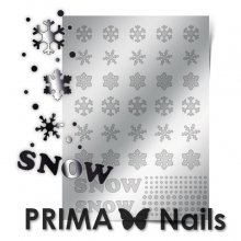 PrimaNails, Металлизированные наклейки для дизайна W-01, Серебро
