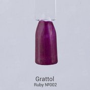 Grattol, Гель-лак Luxury Stones - Ruby №02 (9 мл.)