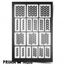 PrimaNails, Трафарет для дизайна ногтей New Size - Вязаная сказка