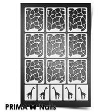 PrimaNails, Трафарет для дизайна ногтей New Size - Жираф