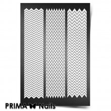 PrimaNails, Трафарет для дизайна ногтей New Size - Зигзаги