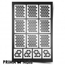PrimaNails, Трафарет для дизайна ногтей New Size - Кирпичики 1
