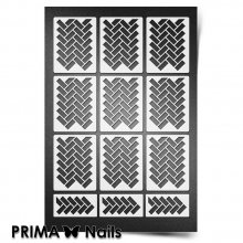 PrimaNails, Трафарет для дизайна ногтей New Size - Кирпичики 2